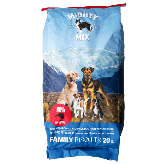 mighty mix, dog biscuits, font